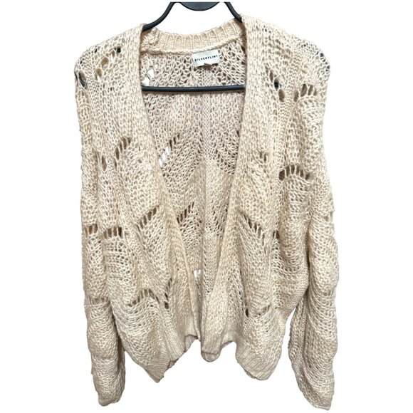 Silverflint Sweaters - SILVERFLINT OPEN FRONT CARDIGAN SWEATER CREAM DOLMAN KNIT